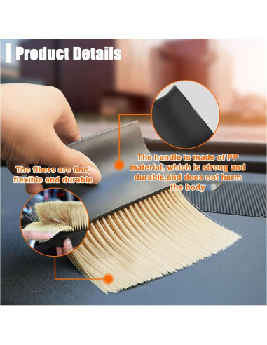 Cepillo de Detalle para Polvo de Interior de Auto SMILFUY