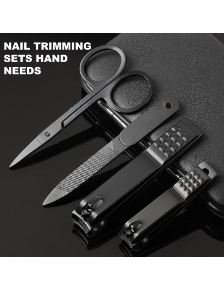 Juego de Pinzas y Cortauñas Adulahi 9 Piezas Estuche Cuero