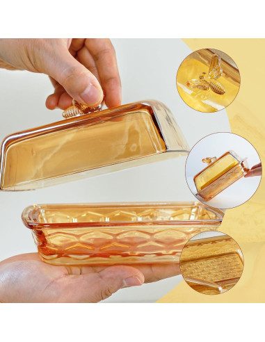 Plato de Mantequilla KANPURA de Cristal con Tapa 15x10 cm