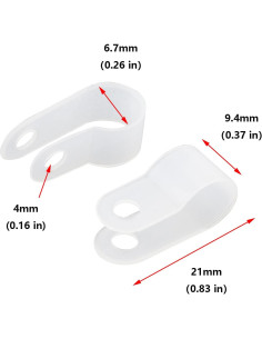 Abrazadera de Cable R-Type Nylon Blanco 1/4" (6.4mm) Paquete 200 2