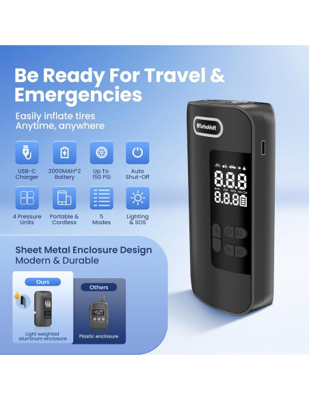 Compresor de Aire Portátil DynaVolt TL-INF001 150 PSI Inalámbrico Compresor de Aire Portátil DynaVolt TL-INF001 150 PSI Inalámbrico