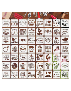 Plantillas Reutilizables Augshy 56pcs Día del Padre y Madre 7.62cm