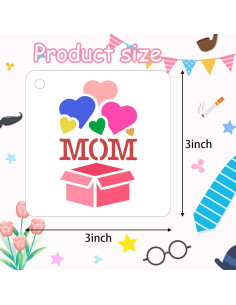 Plantillas Reutilizables Augshy 56pcs Día del Padre y Madre 7.62cm 2