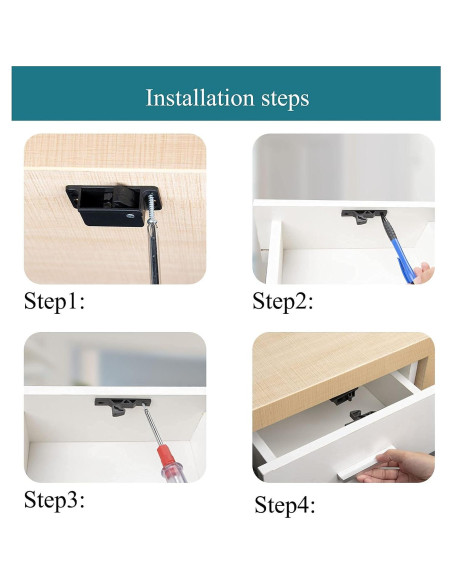 Cierres de Armario RV Gynthias - 4 Pestillos Universales Negros