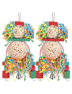 Juguetes para Aves BBjinronjy 2PCS Bola Sola Natural Colgante