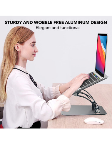 Soporte Ergonómico para Laptop GRSTREE Ajustable Gris