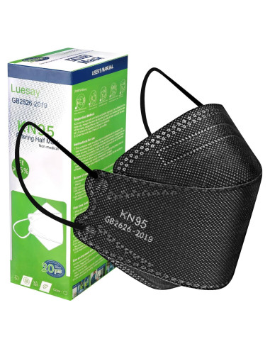 Mascarillas KN95 desechables Luesay - Paquete de 20 negras