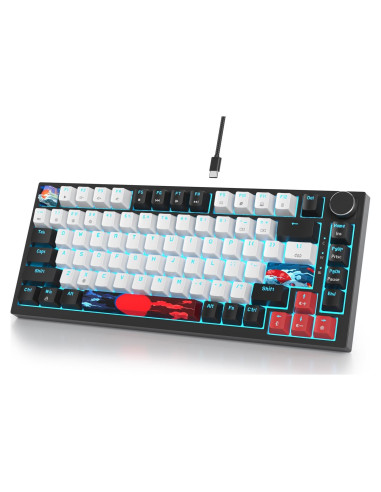 Teclado Mecánico Fogruaden 75% RGB Intercambiable Rojo