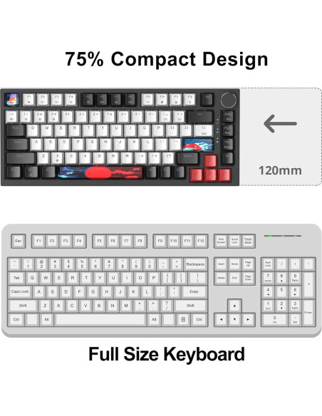 Teclado Mecánico Fogruaden 75% RGB Intercambiable Rojo