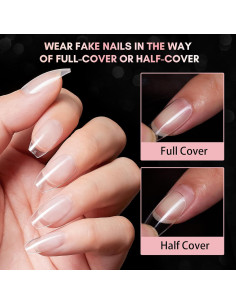 Uñas Falsas Coffin Cortas Makartt - 500pcs Transparentes 2