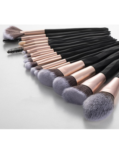 Set de 18 Pinceles de Maquillaje Negros Shenzhen Fenglida