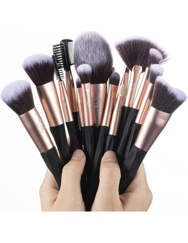 Set de 18 Pinceles de Maquillaje Negros Shenzhen Fenglida