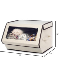 Caja de Almacenamiento Apilable Whitmor 6 Paquetes 14L Crema 2