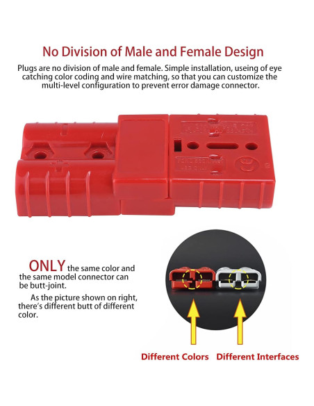 Conector Rápido de Batería MUYI 175A 2-4 Gauge Rojo (2 Piezas)