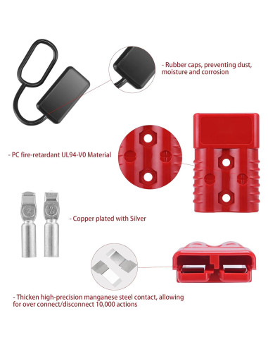 Conector Rápido de Batería MUYI 175A 2-4 Gauge Rojo (2 Piezas)