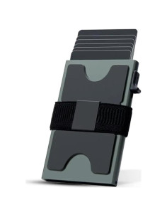 Tarjetero de Aluminio KevBinth Minimalista RFID Verde Militar