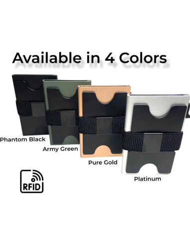 Tarjetero de Aluminio KevBinth Minimalista RFID Verde Militar