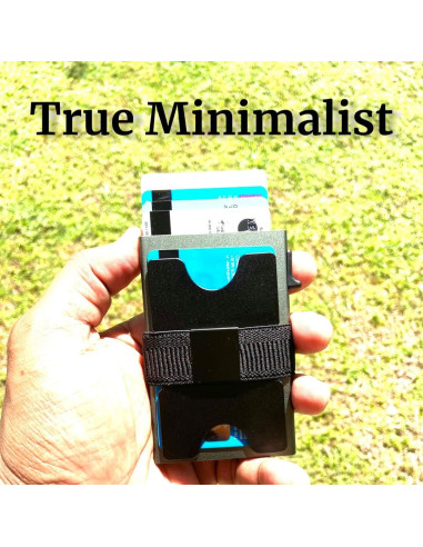 Tarjetero de Aluminio KevBinth Minimalista RFID Verde Militar