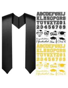 Toga de Graduación Unisex Spakon con Parches y Letras