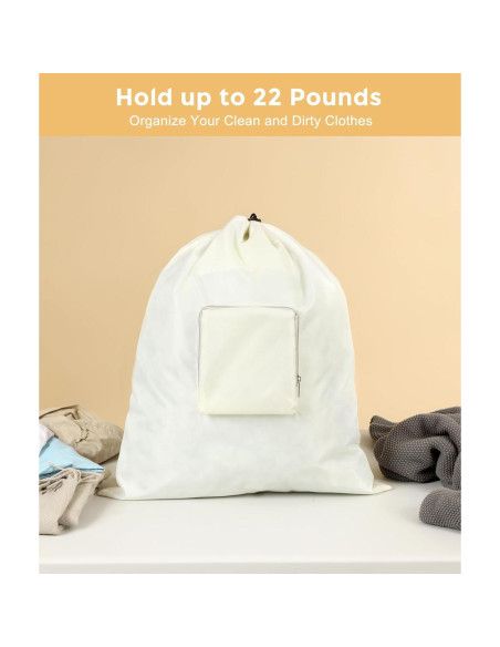 Bolsas de lavandería de viaje Quatish, 2 paquetes, beige Bolsas de lavandería de viaje Quatish, 2 paquetes, beige