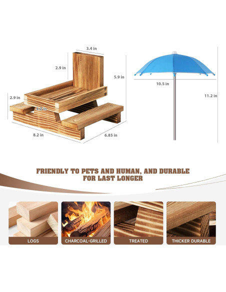 Comedero para Ardillas Gnodary con Paraguas Azul Claro