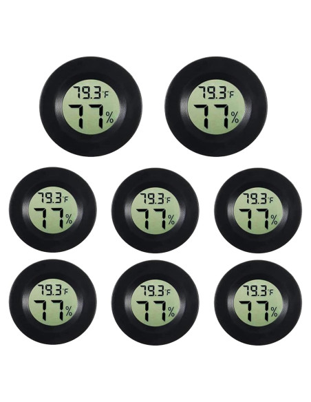 8pcs Higrómetro Termómetro Digital AEDIKO Redondo 10cm 8pcs Higrómetro Termómetro Digital AEDIKO Redondo 10cm
