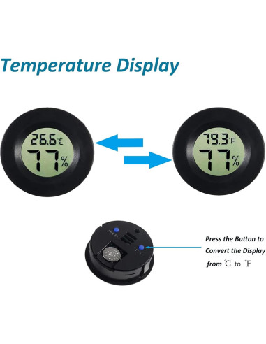 8pcs Higrómetro Termómetro Digital AEDIKO Redondo 10cm