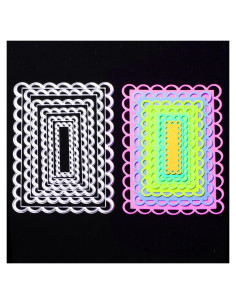 Troqueles de Corte LZBRDY 6 Piezas Borde Ondulado 14x10cm