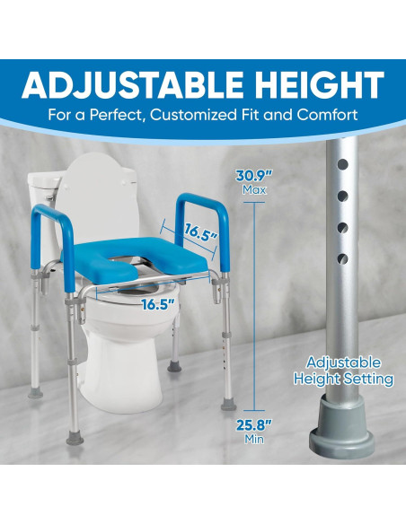 Asiento Elevado con Almohadilla Platinum Health Azul 150 kg