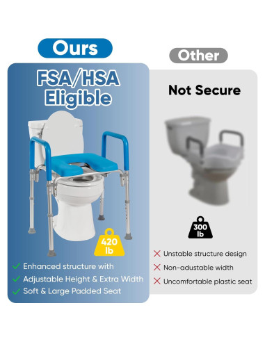 Asiento Elevado con Almohadilla Platinum Health Azul 150 kg