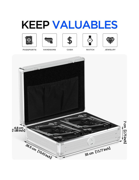 Caja Fuerte Biométrica AICase para Pistolas 34.8x26.7cm Caja Fuerte Biométrica AICase para Pistolas 34.8x26.7cm