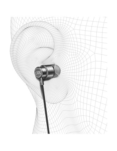 Auriculares UliX Rider con micrófono, 1.28m, Gris