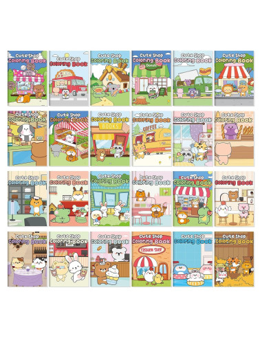 24 Libros para Colorear Sinload Tienda Linda para Niños y Adultos