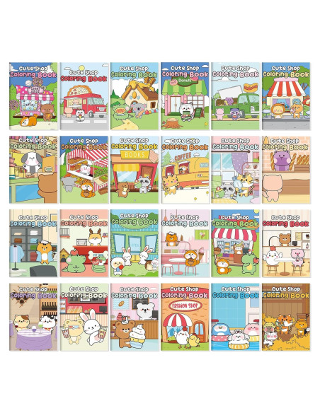 24 Libros para Colorear Sinload Tienda Linda para Niños y Adultos