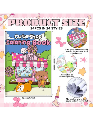 24 Libros para Colorear Sinload Tienda Linda para Niños y Adultos