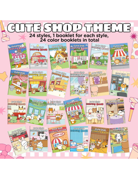 24 Libros para Colorear Sinload Tienda Linda para Niños y Adultos