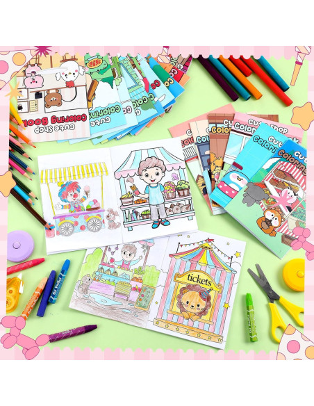 24 Libros para Colorear Sinload Tienda Linda para Niños y Adultos