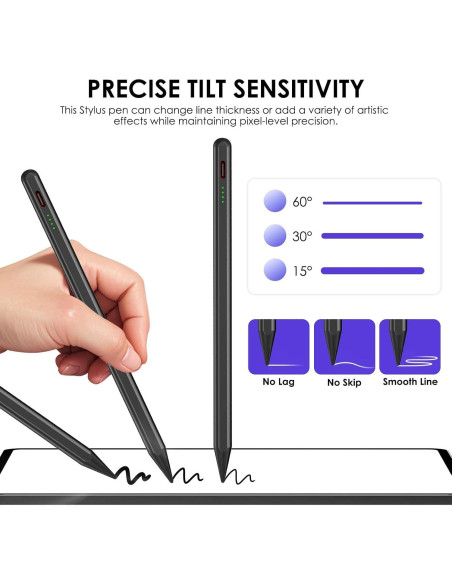 Lápiz Stylus para iPad LIRIXINYIYA con Punta de 1.7mm y 4 LED