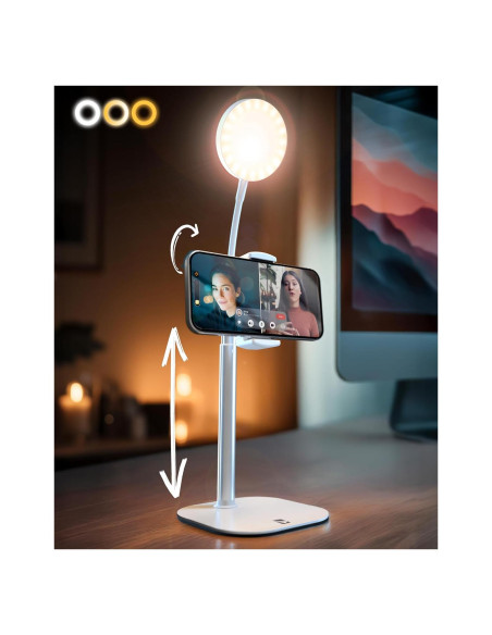 Soporte para Teléfono con Luz LED ChatStand Halo 9-14" Soporte para Teléfono con Luz LED ChatStand Halo 9-14"