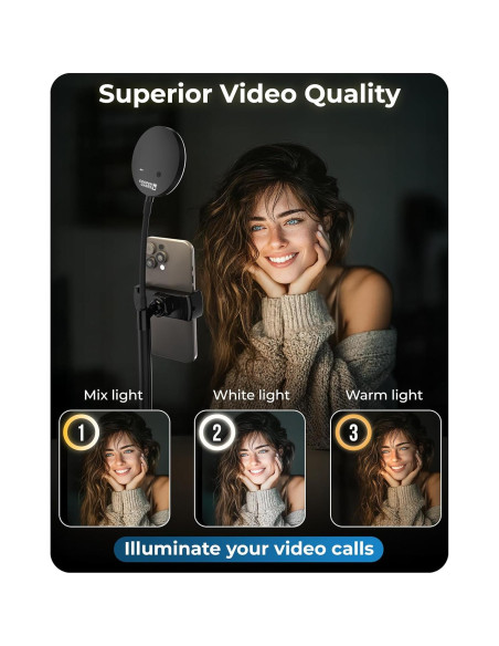 Soporte para Teléfono con Luz LED ChatStand Halo 9-14" Soporte para Teléfono con Luz LED ChatStand Halo 9-14"