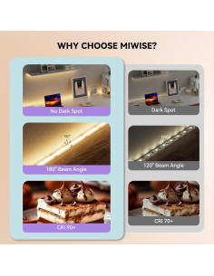 Tira LED COB 6.1m MIWISE 2700K Dimmable 24V Control Remoto 2