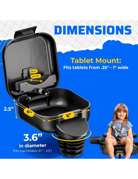 Consola Infantil Integral para Coche - Base Grande con Soporte para Tableta