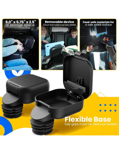 Consola Infantil Integral para Coche - Base Grande con Soporte para Tableta