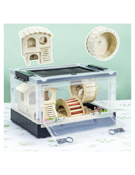 Jaula Plegable para Hámsters RunDuck Negra 40.6x30.5x24.1 cm