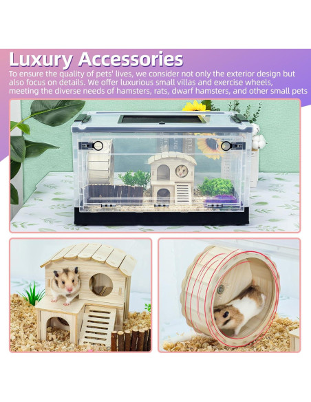 Jaula Plegable para Hámsters RunDuck Negra 40.6x30.5x24.1 cm