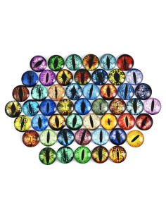 DROLE 100 Pcs Cabochones de Ojos de Vidrio 12mm para Manualidades