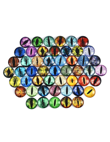 DROLE 100 Pcs Cabochones de Ojos de Vidrio 12mm para Manualidades