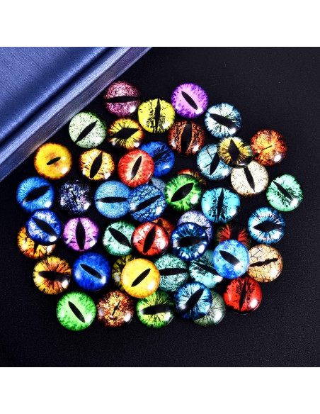 DROLE 100 Pcs Cabochones de Ojos de Vidrio 12mm para Manualidades