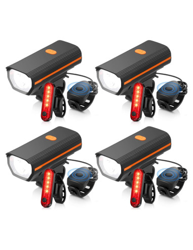 Conjunto de Luces LED para Bicicleta Hanaive TE3533 4 Juegos
