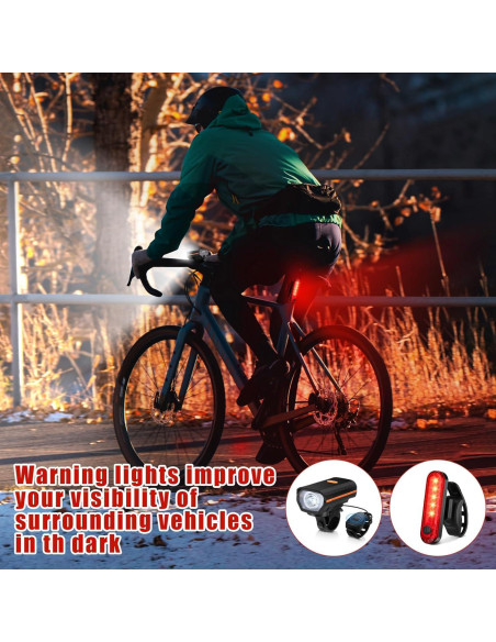 Conjunto de Luces LED para Bicicleta Hanaive TE3533 4 Juegos